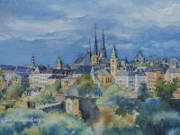 Luxembourg vue vers Huelezant et Eglse St-Michel