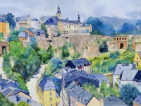 Vue sur la ville haute et basse de Luxembourg